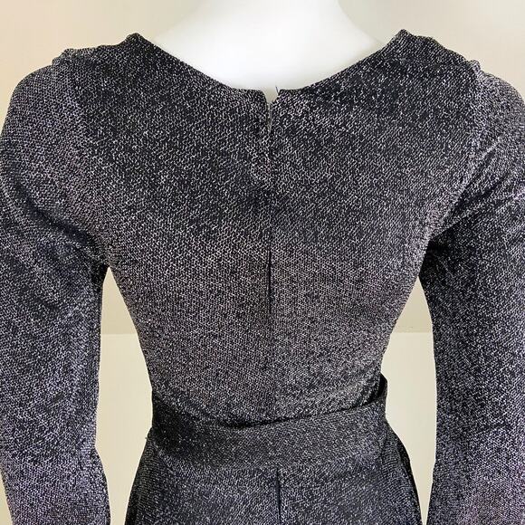 Vintage 60s 70s Metallic Lurex Skater Mini Dress Disco Cutout Sleeves XSmall XS - Picture 7 of 11